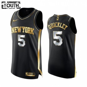 Dres New York Knicks Immanuel Quickley 5 2020-21 Crna Golden Edition Swingman - Dječji
